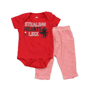 Celebrate Valentines Day Girls Red | White Apparel Sets size: 3-6 Months